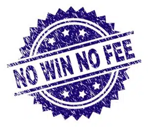 The words 'No Win No Fee' in blue on a white background
